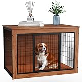 Alebert 犬 ケージ ペットケージ 木製家具調 犬サークル 大中型犬用 サークル 室内 犬 ゲージ ウッディサークル インテリア調犬ゲージ 毛布付き 頑丈 オシャレ (ブラウン, Sサイズ)