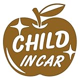 imoninn CHILD in car ステッカー　【シンプル版】　No.63　リンゴ　（ゴールドメタリック）