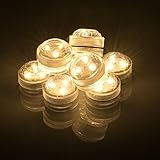 AGPtEK® 10PCS Submersible Waterproof Round Decoration Candle Lights With 3 SMD High Brightness LED, 