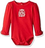 Gymboree Girls' Long-Sleeve Bodysuit with Bow Sleeve Detail Daddy's Lady/Red 3-6 [並行輸入品]