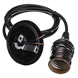 TOOGOO ( R )ブラックEdisonヴィンテージランプライトベースソケットホルダーe27スクリュー電球 – Suitable for裸電球機能with Wire Noスイッチ