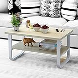 Dland テーブル ローテーブル リビングテーブル 木製 オープン収納 リビングテーブル センターテーブル 長方形 幅80cm、あんずいろ