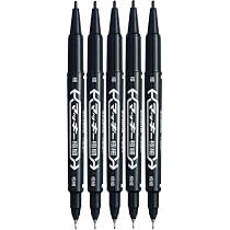 Amazon | [1個] 極細0.5mm マッキー 油性ペン 黒 5本 ゼブラ 油性