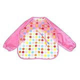 Tovadoo ベビー 食事用エプロン 長袖　キャラクター柄 EVA製　防水　水洗い簡単　出産祝い　プレゼント 八色入　40cm*41cm