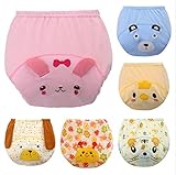 Limi　ベビー　赤ちゃん　かわいい動物　顔　トレーニングパンツ　3層　綿100%　6枚組　ショーツ　ブリーフ　女の子　男の子　トイレ　練習 (100)