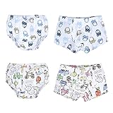 (ビッグエレファント) Big Elephant　キッズ　女の子　男の子　下着　くるま　落書き　キッズパンツ　ブリーフ　四色セット　100　110　120　130　140　6-7歳　B59