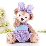 cushu cush ダッフィー シェリーメイ ぬいぐるみ 着せ替え 洋服 コスチューム パープル 花柄 キャミソール ワンピース と リボン の2点セット cds409s
