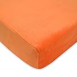 TL Care Heavenly Soft Chenille Crib Sheet, Orange