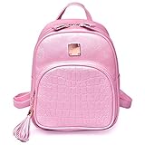 [ローアスポス] リュックサック レディース 軽量 2way OL 通勤 全4色 PU レザー 柄 タッセル付 (ピンク)