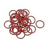 uxcell シリコーンOリング 赤 15mm 1.5mm Oリングのグロメット シールリング