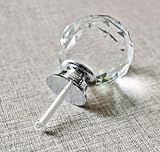 B&S FEEL 8 Pcs 40mm Clear Crystal Glass Cabinet Knobs Drawer Pulls Kitchen Door Pulls and Knobs Ches