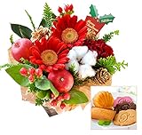 花由 生花アレンジメント クリスマスverと専門店の焼き菓子セット【日時指定便】