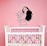 Disney壁デカールMoanaとPua PigビニールステッカーPolynesianプリンセスアートカートゥーンデコレーションホーム女の子キッズ部屋Playroom装飾アイデアmna3