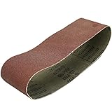 KKmoon 12枚入り サンディングベルト 3in*21in 80粒度 レッド サンドペーパー 研磨サンドベルト