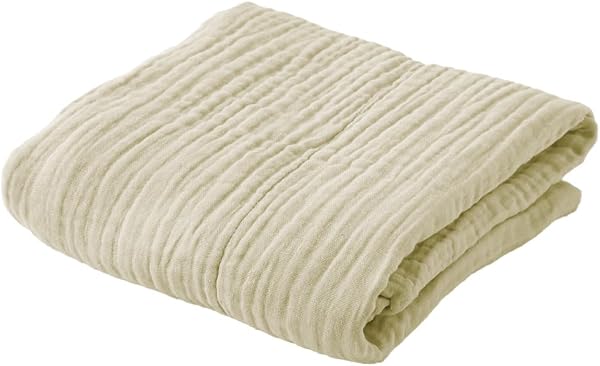 Regalo 6-ply Gauze Baby Blanket, Swaddling, Gauze Blanket, Bath Towel, Formaldehyde Tested, 100% Cotton, Newborn, Birth Gift, Quick-Absorbing, Quick-Drying, Mon ami (Single Item_Latte Beige, 55.1 x - 1