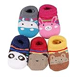 幼児ノンスリップほんわかソフトショートソックス動物園5パック