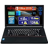 【整備済み品】 富士通 ノートPC FUJITSU LIFEBOOK A574/15.6インチ 大画面/インテル Core i5 4300M(2.6GHz)/Windows11 Pro/MS Office2019/USB複数搭載/WIFI/Bluetooth/VGA/HDMI/日本語キーボード (メモリ4GB SSD128GB)