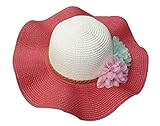 女の子サンハットプリンセスハット通気性ハットサマービーチハット[G]