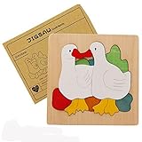 Little star Wooden Animal Puzzle Toy Baby Children Educational Wooden Toys [並行輸入品]
