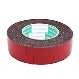 uxcell　スポンジテープ　粘着テープ　スポンジフォームテープ　片面　レッド　20x1mm　10M長さ　２個入り