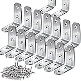 Teenitor ステンレス製 Ｌ字アングルブラケット 16個 l字金具 ステンレスネジ 64個 コーナーブレース 40*40*16mm 棚受け金具