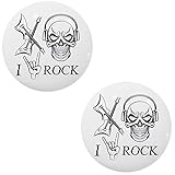 Set of 2 I Rock Skull and Guitarsセラミックキャビネット引き出しノブ