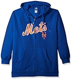 MLBニューヨークメッツWomen 's Team Full Zip Fleece Hoodie with Distress Word Mark on Chest、4 x、ロイヤル