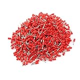 uxcell 絶縁フェルール VE7508 20AWG チューブ タイプ エンド ターミナル レッド 1000本いり