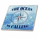 3droseリナピロ – Nautical引用 – The Ocean Is Calling。Sailor。ボート。 – タイル 8-Inch-Glass ct_261436_7