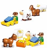 建物ブロックHappyファーム馬動物ゲーム組み立てビルディングブロック