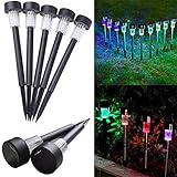 6個セット LEDガーデンライト ソーラーライト 太陽光パネル充電 パスライト アウトドア スポットライト 屋外 防水 埋め込み式 夜間点灯 耐衝撃 景色照明 屋外 芝生 庭 玄関先 車道 照明 (七