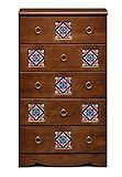 大川家具 nakakei チェスト スパニッシュ 60cm幅5段 ブラウン 172963