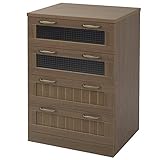 山善(YAMAZEN) チェスト 幅60×高さ90cm 下置き キッチン用チェスト ウォルナット FCBS-9060LC(WL)