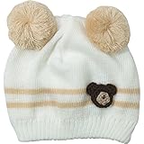 《H28年秋冬物》(日本製) Pample Mousse(パンプルムース) 梵天編みぐるみ付きニット帽子 44cm~50cm/IV NO.DP-63606