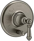 Kohler t72768 – 4-2bzアーティファクトrite-temp pressure-balancingバルブトリムwith押しボタン切替弁とレバーハンドル 1