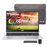 acer Chromebook 315 15.6インチ FHD ノートパソコン Intel Celeron N4500 4GB LPDDR4 RAM 1TBストレージ (64GB eMMC + 1TBドッキングステーションセット) UHDグラフィックス フルサイズキーボード Wi-Fi 6 Chrome OS シルバー