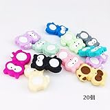 Mamimami Home 歯がため おしゃぶり シリコーン製 洗熊 3.2x2.3cm ミニクーン ビーズ 赤ちゃん おもちゃ がらがら ラトル DIY用 出産祝いにお薦め 誕生日 誕生祝い　歯固め