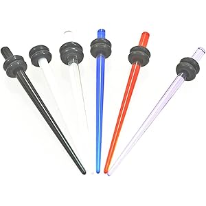 アクリル 拡張器 ショートタイプ エキスパンダー 【14G/1.6mm】ボディピアス/ボディーピアス/インサーションピン/インサート/ ニードル/イヤーロブ/コンク 片耳1個売り (クリアカラー)