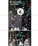 3 Sheets Removable Creative Santa Christmas Elk Snowman Sleigh Snowflake Stickers Wall Decals Kids R