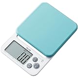 タニタ キッチンスケール はかり 料理 シリコンカバー付き デジタル 2kg 0.1g単位 ブルー KJ-212 BL カバーが洗える