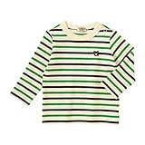 ダブルＢ(mikihouse) Everyday Double_B ボーダー長袖Ｔシャツ 80cm 紺×グリーン（53）