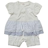 《初夏盛夏対応》(日本製) Pample Mousse(パンプルムース) 天竺仁丹玉&小花柄半袖カバーオール 70cm /IV NO.DP-72554