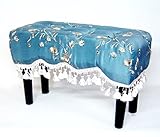 ジェニファーテイラー 角型スツール オットマン ソファ ブルー 花柄