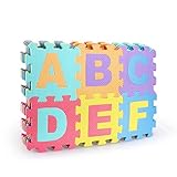 COMROLL　パズルマット クッションマット 12cm*12cm 36枚セットジョイントマット アルファベットパズル (12cm)