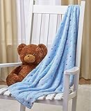 ポルカドットブルーPlush Baby Blanket