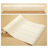 KINLO　0.53x10M 壁紙 はがせる　3D立体　高品質の不織布生地　ベッドルーム、リビングルーム、キッチンなどの壁の装飾　接着剤必要　カラー：クリームイエロー