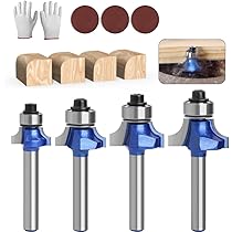 Bertきりっとさん専用 Amazon | Breezliy 4本入 コロ付丸面ビット角面ルータービット