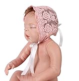 Moxeay Baby Girls Cotton Lace Baby Bonnet With Flower Hat (MB032 Pink) [並行輸入品]
