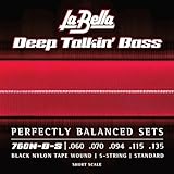 La Bella 760N-B-S Deep Talkin' Bass ブラック ナイロン テープ巻 スタンダード ショートスケール ベース ギター 弦