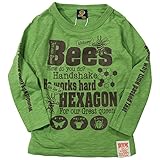 《秋冬春対応》BOOM TOWNKIDS(ブームタウンキッズ) HONEY BEEスラブ天竺長袖Tシャツ 100cm/グリーン NO.F-961085